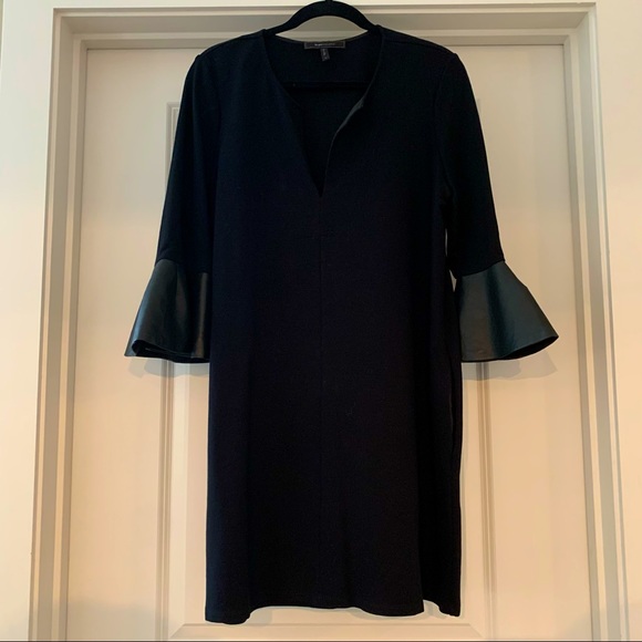 💞3 for $50💞BCBGMAXAZRIA black dress with faux leather sleeve  size medium - Picture 3 of 12